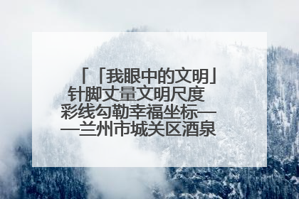 「我眼中的文明」针脚丈量文明尺度 彩线勾勒幸福坐标——兰州市城关区酒泉路街道办事处