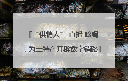 “供销人” 直播 吆喝，为土特产开辟数字销路