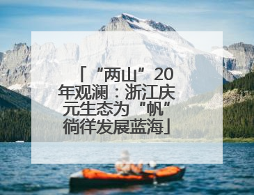 “两山”20年观澜：浙江庆元生态为“帆”徜徉发展蓝海