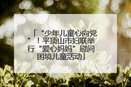“少年儿童心向党”！平顶山市妇联举行“爱心妈妈”慰问困境儿童活动