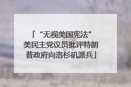 “无视美国宪法” 美民主党议员批评特朗普政府向洛杉矶派兵