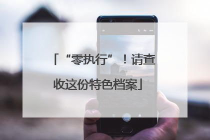 “零执行”！请查收这份特色档案