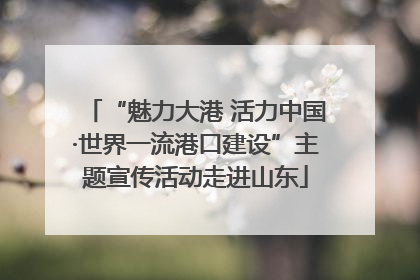 “魅力大港 活力中国·世界一流港口建设”主题宣传活动走进山东