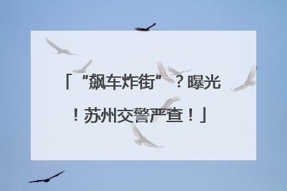 “飙车炸街”？曝光！苏州交警严查！