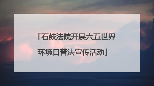 石鼓法院开展六五世界环境日普法宣传活动