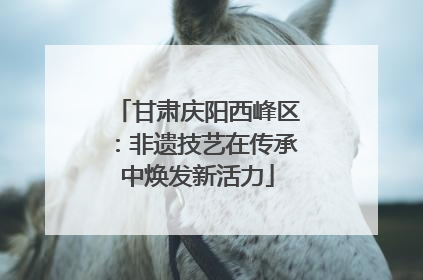 甘肃庆阳西峰区：非遗技艺在传承中焕发新活力