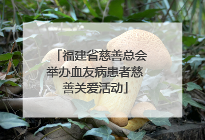 福建省慈善总会举办血友病患者慈善关爱活动