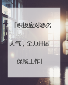 积极应对恶劣天气，全力开展保畅工作