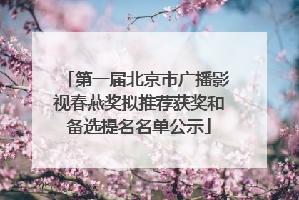 第一届北京市广播影视春燕奖拟推荐获奖和备选提名名单公示
