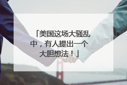 美国这场大骚乱中，有人提出一个大胆想法！