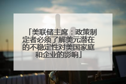 美联储主席：政策制定者必须了解美元潜在的不稳定性对美国家庭和企业的影响