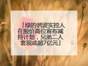绿的谐波实控人在股价高位宣布减持计划，兄弟二人套现或超7亿元