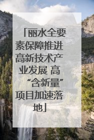 丽水全要素保障推进高新技术产业发展 高“含新量”项目加速落地