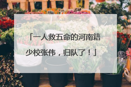 一人救五命的河南籍少校张伟，归队了！