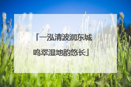 一泓清波润东城 鸣翠湿地韵悠长
