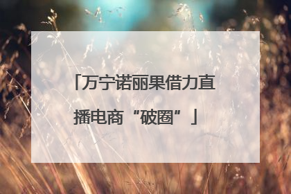 万宁诺丽果借力直播电商“破圈”