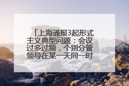上海通报3起形式主义典型问题：会议过多过频，个别分管领导在某一天同一时段需参加3个会议