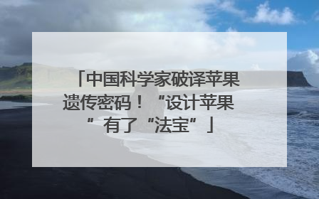 中国科学家破译苹果遗传密码！“设计苹果”有了“法宝”