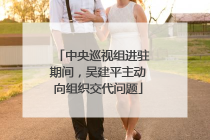 中央巡视组进驻期间，吴建平主动向组织交代问题