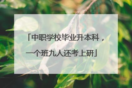 中职学校毕业升本科，一个班九人还考上研