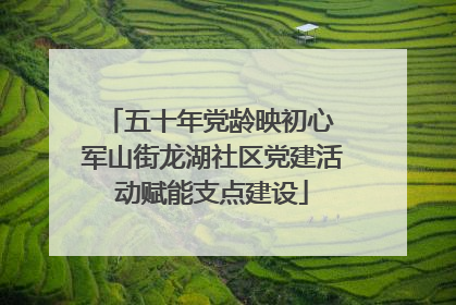 五十年党龄映初心 军山街龙湖社区党建活动赋能支点建设