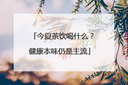 今夏茶饮喝什么？健康本味仍是主流