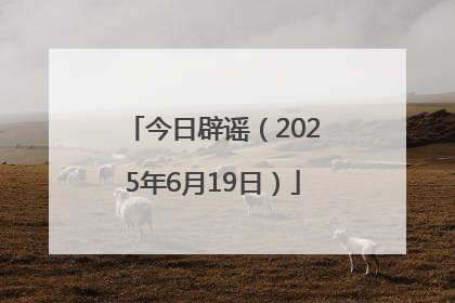 今日辟谣（2025年6月19日）