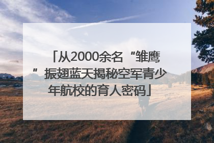 从2000余名“雏鹰”振翅蓝天揭秘空军青少年航校的育人密码