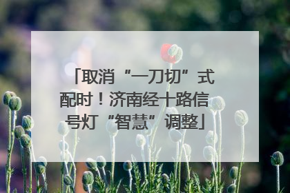 取消“一刀切”式配时！济南经十路信号灯“智慧”调整