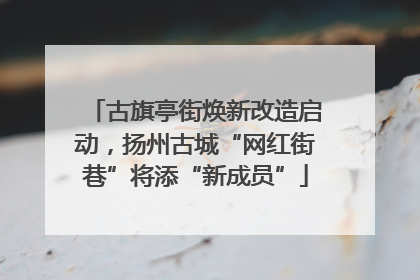 古旗亭街焕新改造启动，扬州古城“网红街巷”将添“新成员”