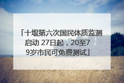 十堰第六次国民体质监测启动 27日起，20至79岁市民可免费测试