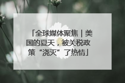全球媒体聚焦｜美国的夏天，被关税政策“浇灭”了热情