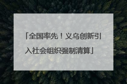 全国率先！义乌创新引入社会组织强制清算