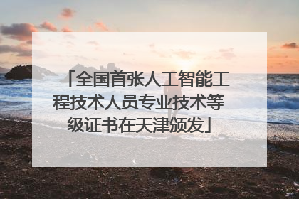全国首张人工智能工程技术人员专业技术等级证书在天津颁发