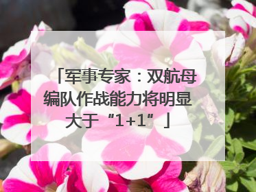 军事专家：双航母编队作战能力将明显大于“1+1”
