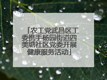 农工党武昌区工委携手杨园街道四美塘社区党委开展健康服务活动