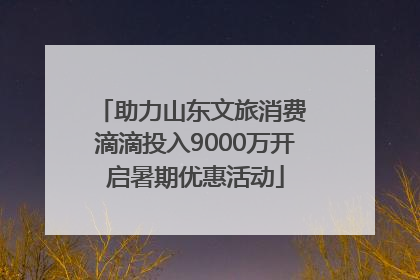 助力山东文旅消费 滴滴投入9000万开启暑期优惠活动