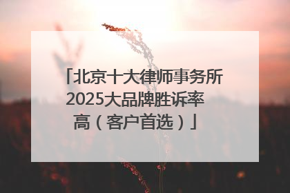 北京十大律师事务所2025大品牌胜诉率高（客户首选）