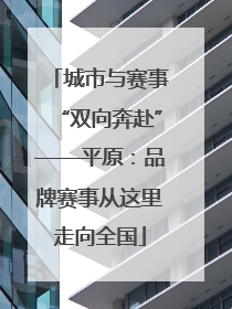 城市与赛事“双向奔赴”——平原：品牌赛事从这里走向全国