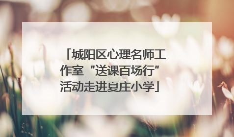 城阳区心理名师工作室“送课百场行”活动走进夏庄小学