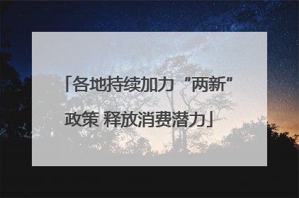 各地持续加力“两新”政策 释放消费潜力