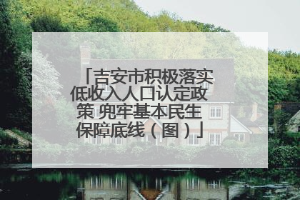吉安市积极落实低收入人口认定政策 兜牢基本民生保障底线（图）