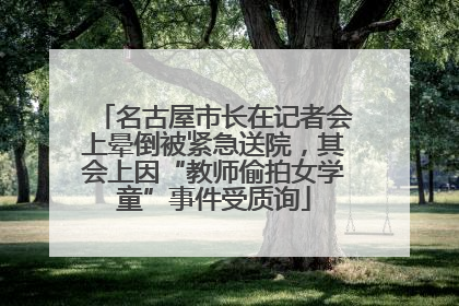 名古屋市长在记者会上晕倒被紧急送院，其会上因“教师偷拍女学童”事件受质询