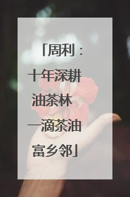 周利：十年深耕油茶林 一滴茶油富乡邻