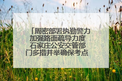 周密部署执勤警力 加强路面疏导力度 石家庄公安交管部门多措并举确保考点周边交通环境良好