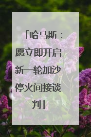 哈马斯：愿立即开启新一轮加沙停火间接谈判