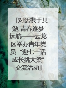 对话携手共勉 青春逐梦远航——云龙区举办青年党员“迎七一话成长挑大梁”交流活动