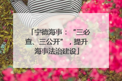 宁德海事：“三必查、三公开”，提升海事法治建设