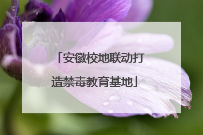 安徽校地联动打造禁毒教育基地
