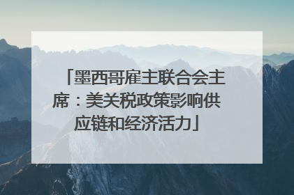 墨西哥雇主联合会主席：美关税政策影响供应链和经济活力